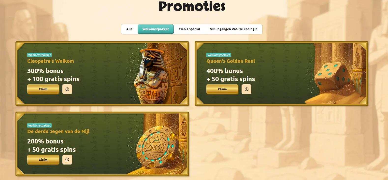 bet cleo casino welkomstpakket